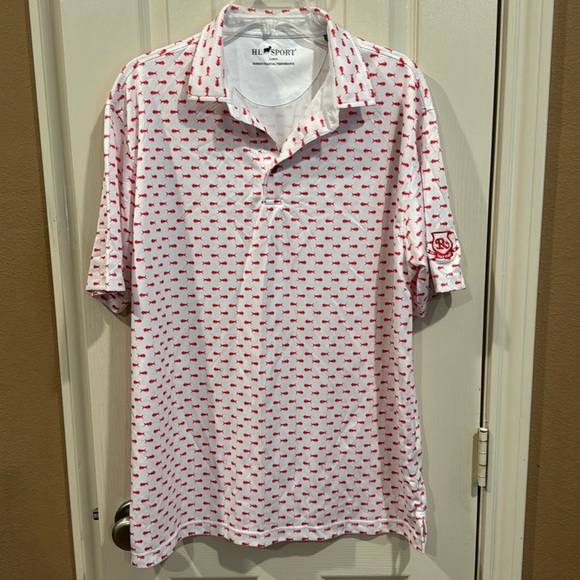 HL Sport Men’s Fishbone Golf Polo. Sz Large - Picture 1 of 8